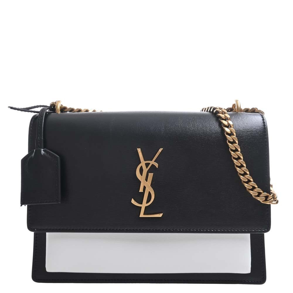 Saint Laurent Sunset Chain Shoulder Bag Black